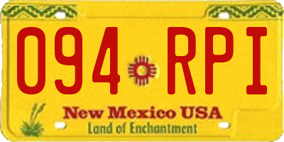 NM license plate 094RPI