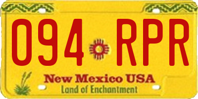 NM license plate 094RPR