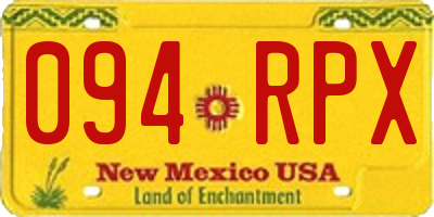 NM license plate 094RPX