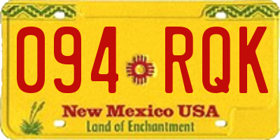 NM license plate 094RQK