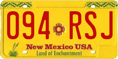 NM license plate 094RSJ