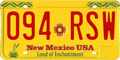NM license plate 094RSW