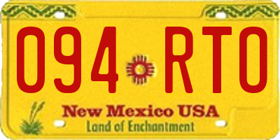 NM license plate 094RTO