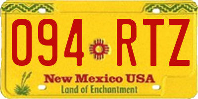 NM license plate 094RTZ
