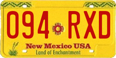 NM license plate 094RXD