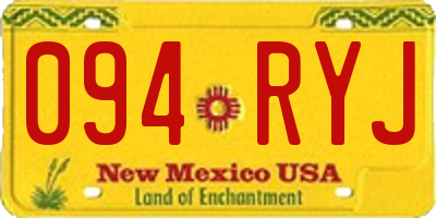 NM license plate 094RYJ