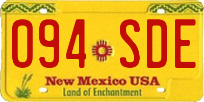 NM license plate 094SDE