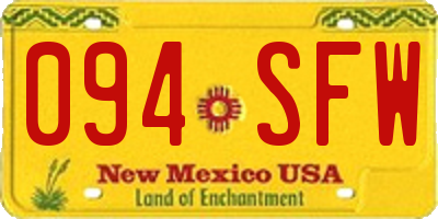 NM license plate 094SFW