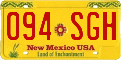 NM license plate 094SGH