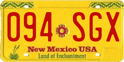 NM license plate 094SGX