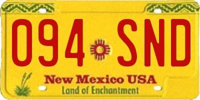 NM license plate 094SND