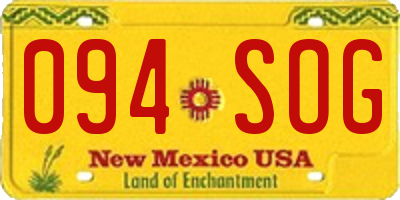 NM license plate 094SOG