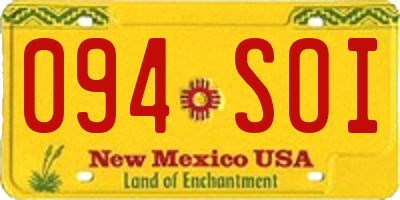NM license plate 094SOI