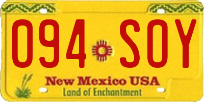 NM license plate 094SOY