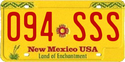 NM license plate 094SSS