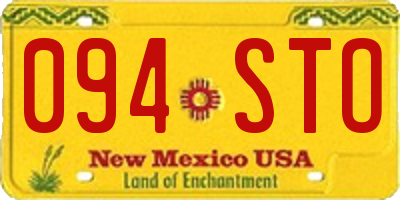 NM license plate 094STO
