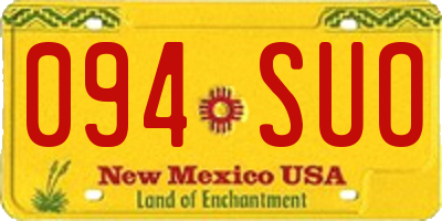 NM license plate 094SUO