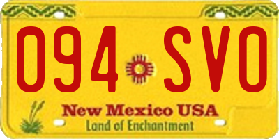 NM license plate 094SVO