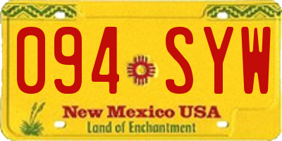 NM license plate 094SYW