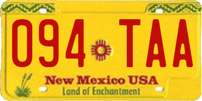 NM license plate 094TAA