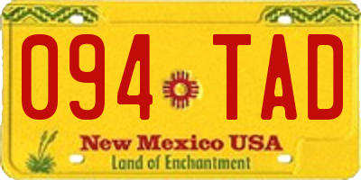 NM license plate 094TAD