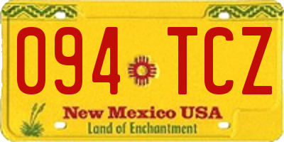 NM license plate 094TCZ