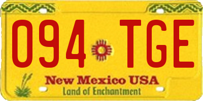 NM license plate 094TGE