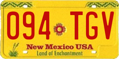 NM license plate 094TGV