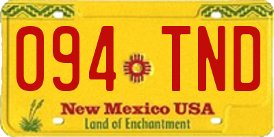 NM license plate 094TND