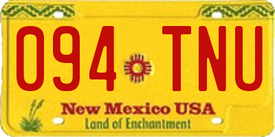 NM license plate 094TNU