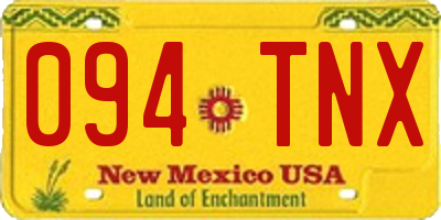 NM license plate 094TNX