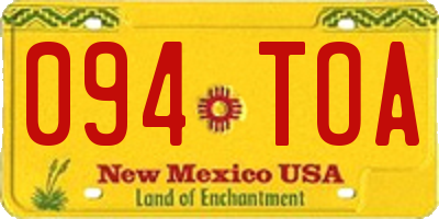 NM license plate 094TOA