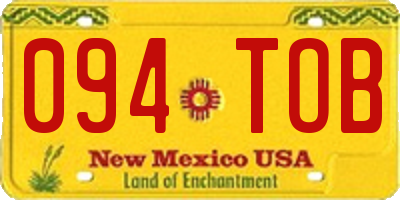 NM license plate 094TOB