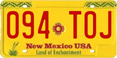 NM license plate 094TOJ
