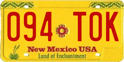 NM license plate 094TOK
