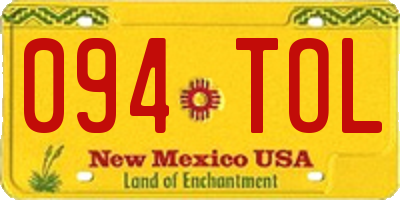 NM license plate 094TOL
