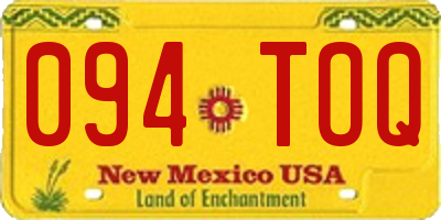 NM license plate 094TOQ