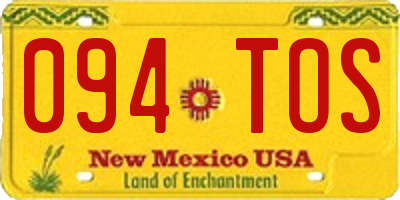 NM license plate 094TOS
