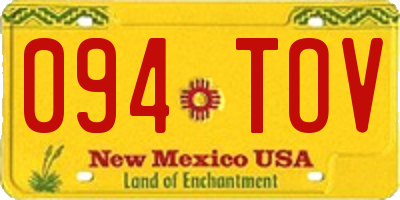 NM license plate 094TOV