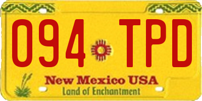 NM license plate 094TPD
