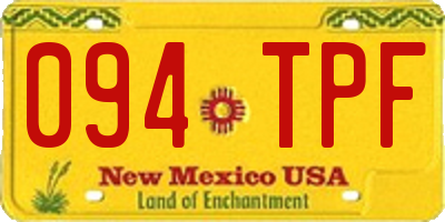 NM license plate 094TPF