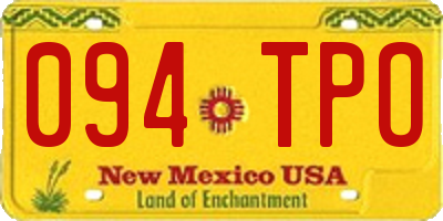 NM license plate 094TPO