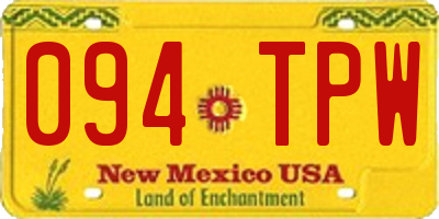 NM license plate 094TPW