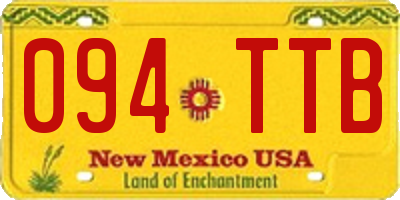 NM license plate 094TTB