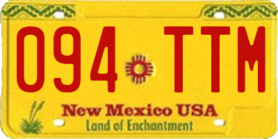 NM license plate 094TTM