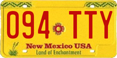 NM license plate 094TTY