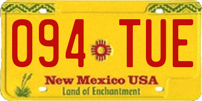 NM license plate 094TUE