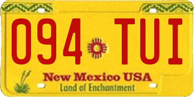 NM license plate 094TUI