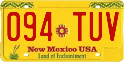 NM license plate 094TUV