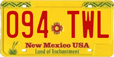NM license plate 094TWL